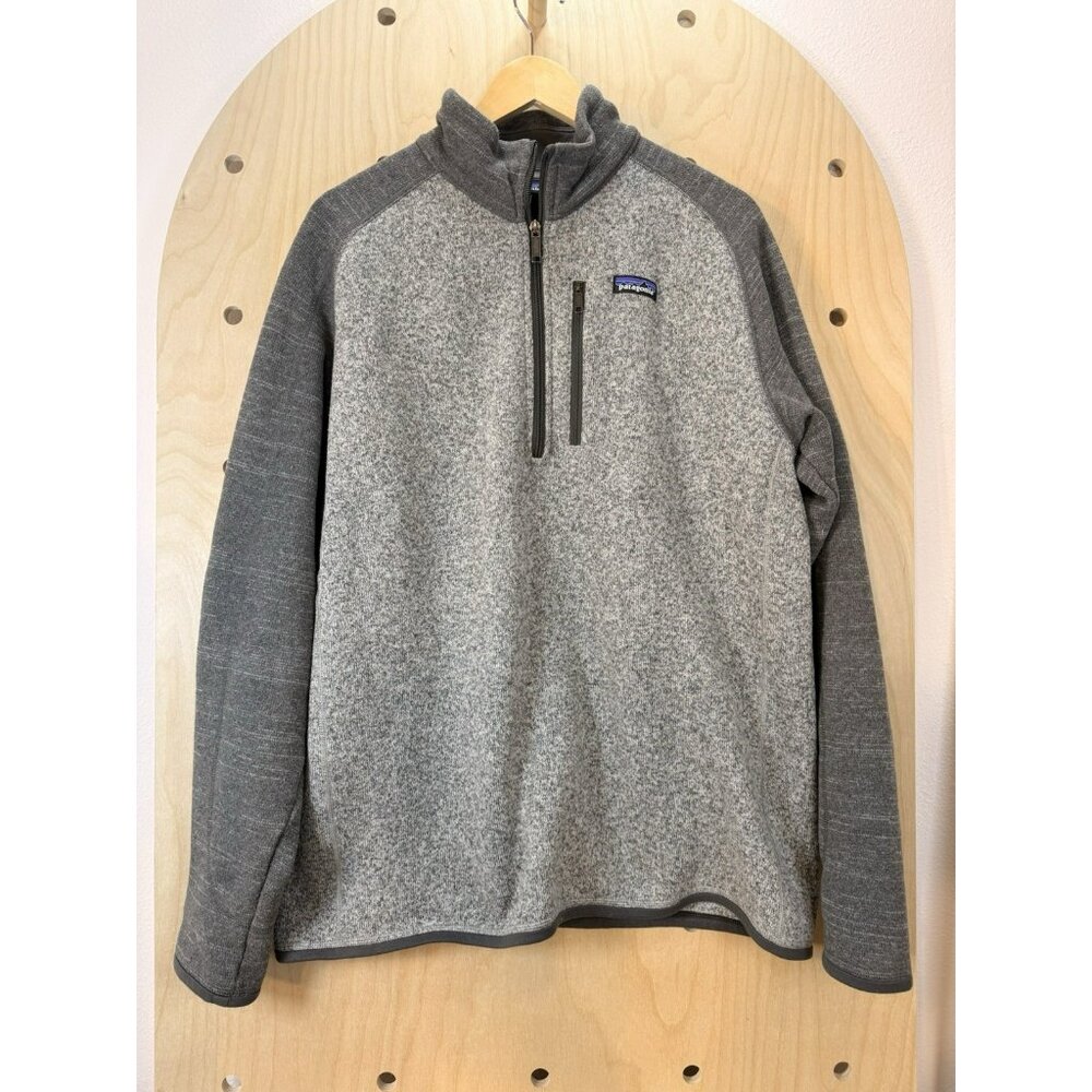 Patagonia Better Sweater Men's XL Two Tone Gray Fleece 1/4 Zip Pullover - Picture 2 of 14